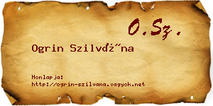 Ogrin Szilvána névjegykártya